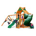 Gorilla Playsets Mountaineer Swing Set Standard Wood Roof Corner View With Kids