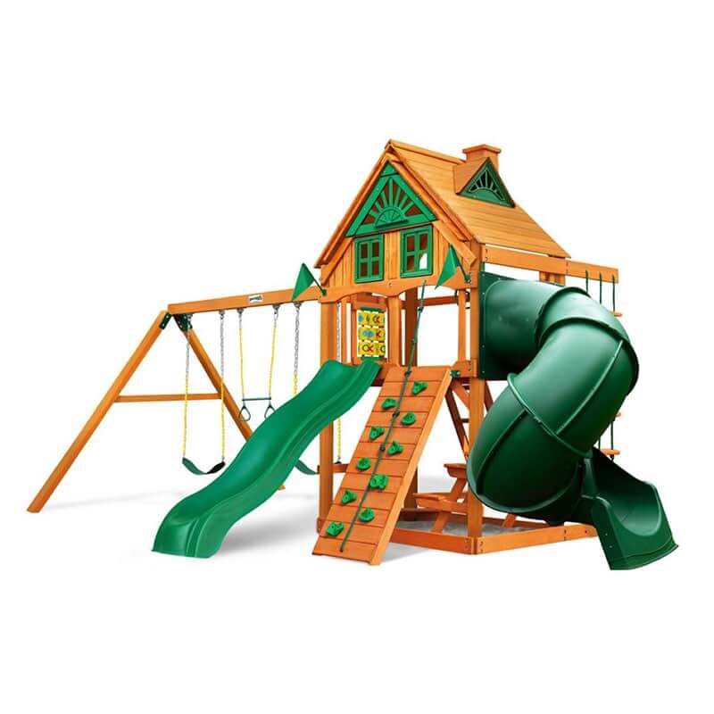 Gorilla Playsets Mountaineer Swing Set Treehouse Corner View