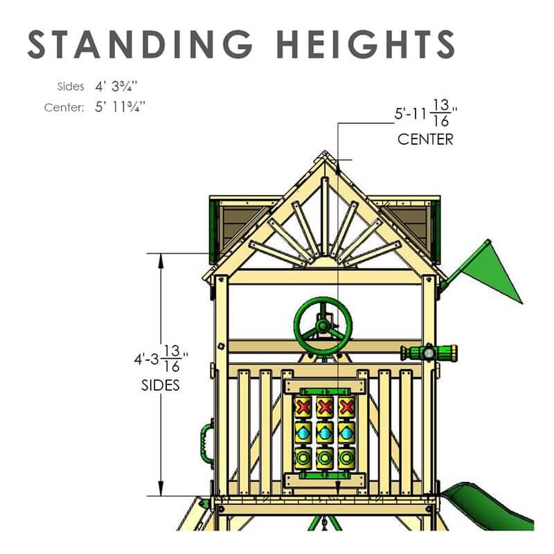 Gorilla Playsets Nantucket II Swing Set Height Dimension