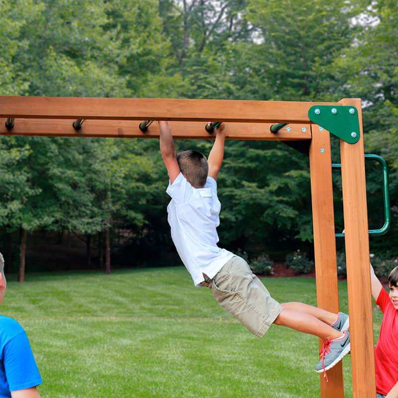 Gorilla Playsets Navigator Swing Set A Kid On Monkey Bar