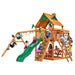 Gorilla Playsets Navigator Swing Set Standard Wood Roof Corner View With Kids