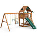 Gorilla Playsets Navigator Swing Set Standard Wood Roof Front Left Side View