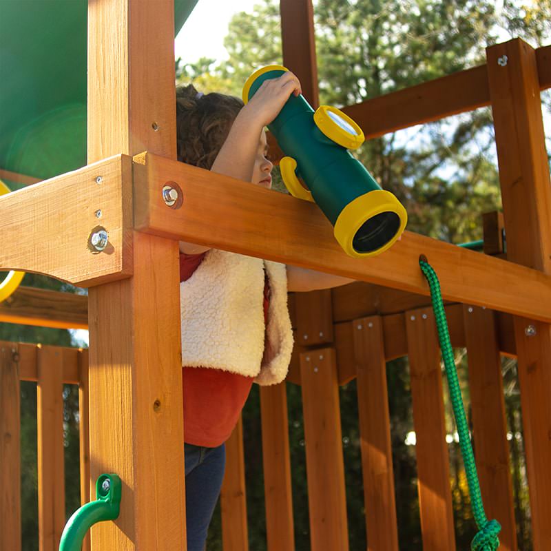 Gorilla Playsets Outing Swing Set A Kid Playing With The Telescope