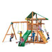 Gorilla Playsets Outing with Arm Trapeze Deluxe Green Vinyl Corner View With Kids