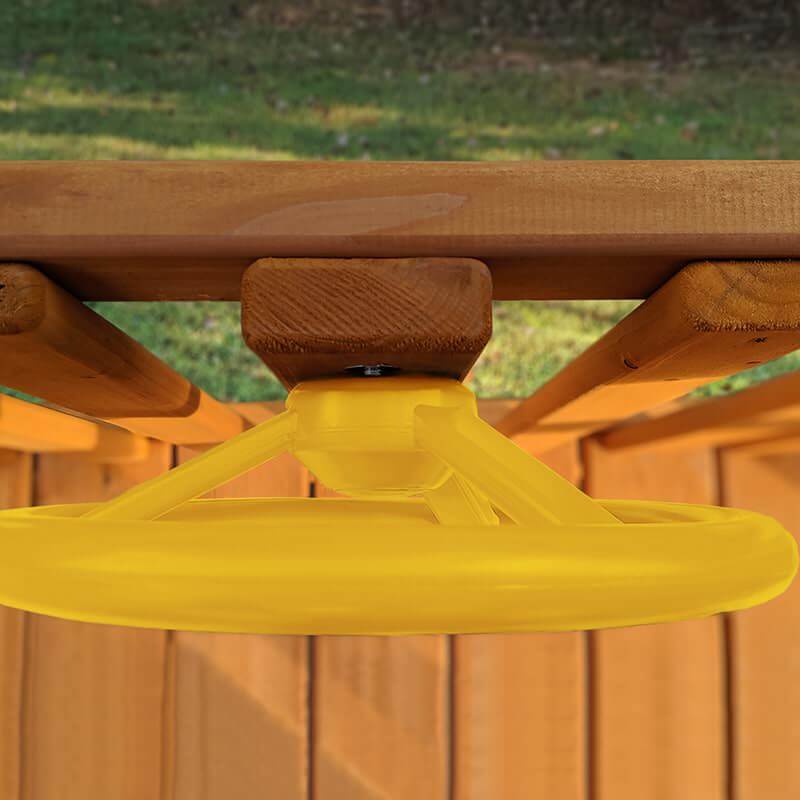 Gorilla Playsets Outing with Double Slides Swing Set Top View Steering Wheel