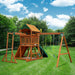 Gorilla Playsets Outing with Monkey Bars Standard Wood Roof Rear Side View