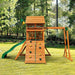 Gorilla Playsets Outing with Monkey Bars Standard Wood Roof Side View