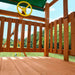 Gorilla Playsets Outing with Monkey Bars Swing Set Stirring Wheel Full View