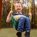 Gorilla Playsets Outing with Monkey Bars Swing Set Up Close A Boy In A Swing