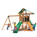 Gorilla Playsets Outing with Tube Slide Deluxe Green Vinyl Canopy Corner View With Kids