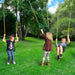 Kids swinging on Gorilla Outing with Tube Slide swing set