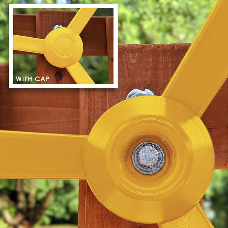 Close view of steering wheel on Gorilla Outing playset