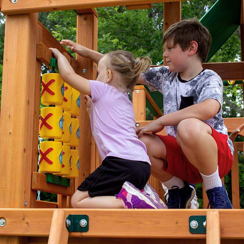 Gorilla Playsets Pioneer Peak Swing Set 2 Kids With Tic Tac Toe