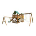 Gorilla Playsets Pioneer Peak Swing Set Deluxe Green Vinyl Canopy Front Side View