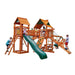 Gorilla Playsets Pioneer Peak Swing Set Standard Wood Roof Corner View