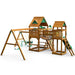 Gorilla Playsets Pioneer Peak Swing Set Standard Wood Roof Left Side View