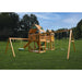 Gorilla Playsets Pioneer Peak Swing Set Standard Wood Roof Rear View Outdoor