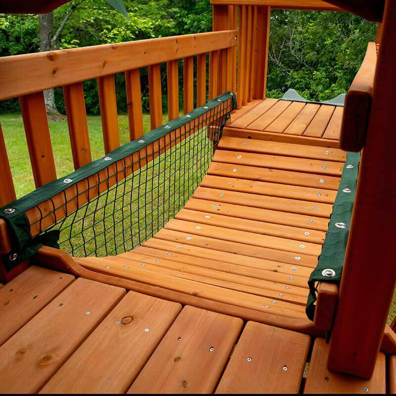 Gorilla Playsets Pioneer Peak Swing Set Top View Bridge