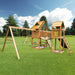 Gorilla Playsets Pioneer Peak Swing Set Treehouse Corner View Facing Right Outdoor-min