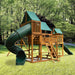 Gorilla Playsets Treasure Trove I Deluxe Green Vinyl Canopy Rear View Outdoor