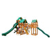 Gorilla Playsets Treasure Trove II Deluxe Green Vinyl Canopy Corner View With Kids