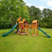 Gorilla Playsets Treasure Trove II Standard Wood Roof Corner View With Kids Outdoor