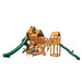 Gorilla Playsets Treasure Trove II Standard Wood Roof Corner View With Kids