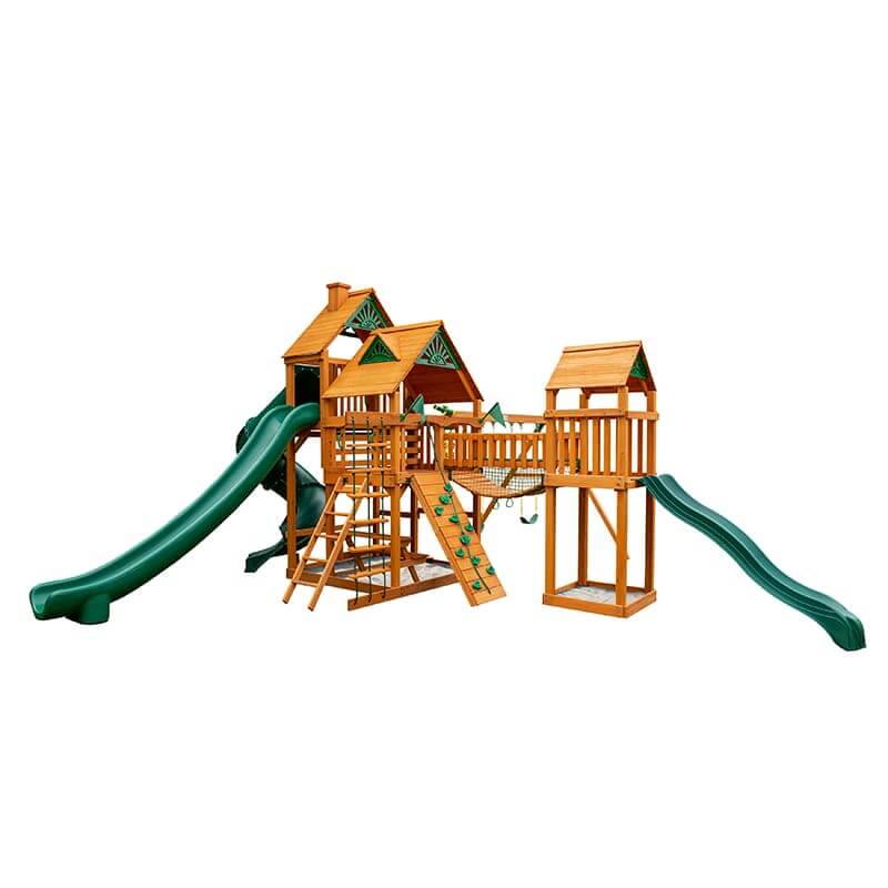 Gorilla Playsets Treasure Trove II Standard Wood Roof Corner View