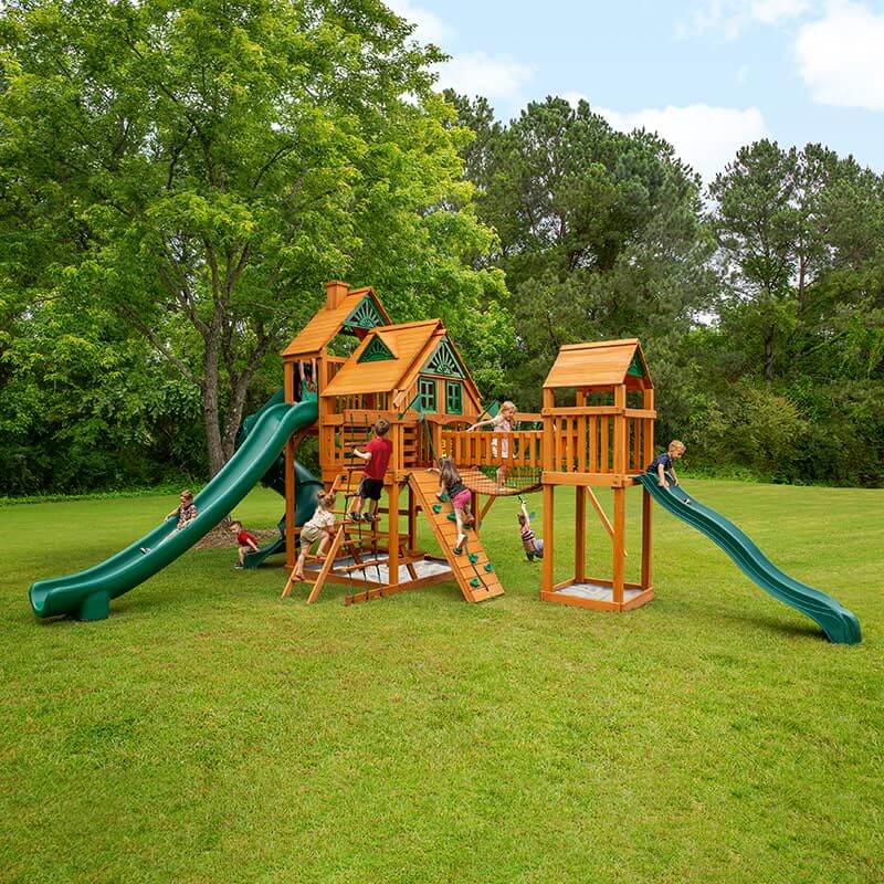 Gorilla Playsets Treasure Trove II Treehouse Add-On Corner View Outdoor