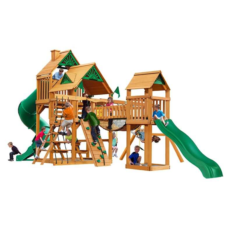 Gorilla Playsets Treasure Trove I Standard Wood Roof Corner View