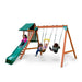 Gorilla Playsets Wooden Swing Set With Slide Corner View With Kids