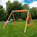 Gorilla Playsets Wooden Swing Set Without Slide Corner View With Kids Outdoor