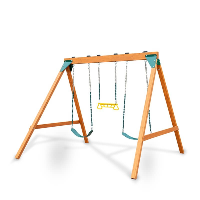 Gorilla Playsets Wooden Swing Set Without Slide Corner View