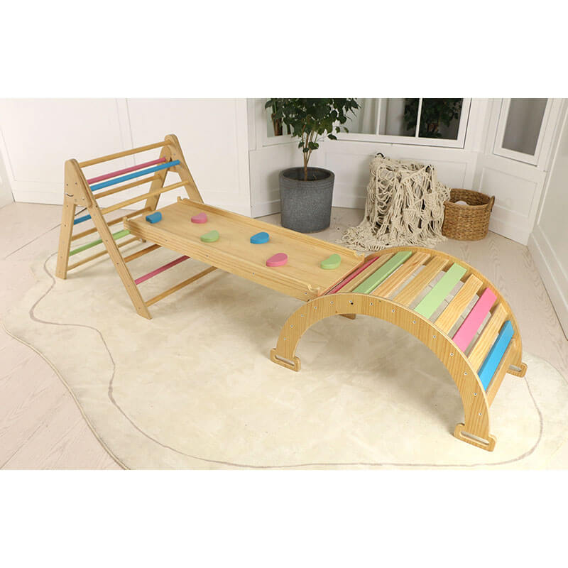 Hazel Pikler Triangle Slide  Rocker Set Natural Color Psychology