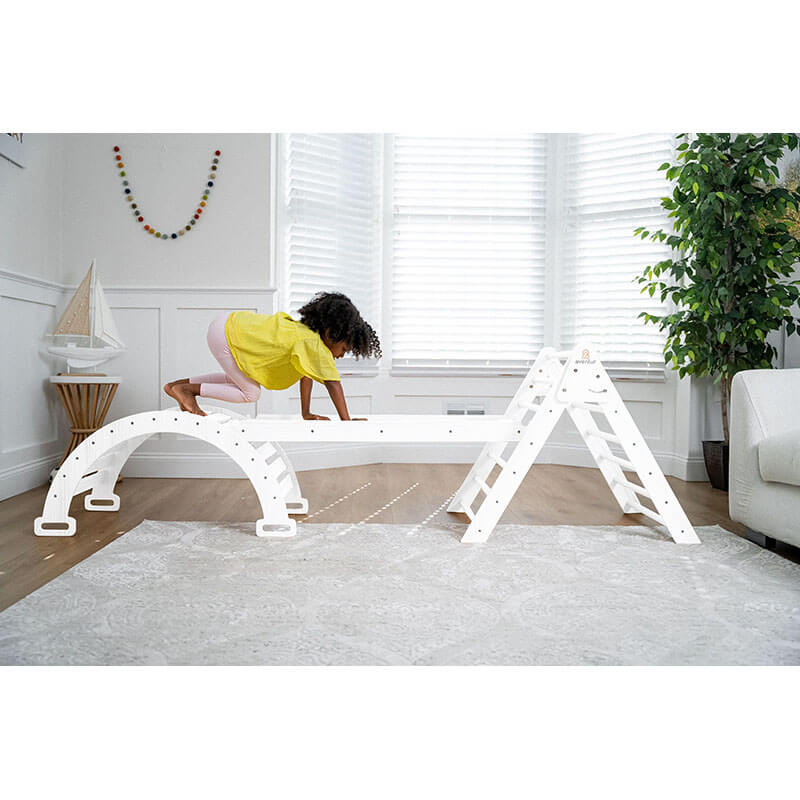 Hazel Pikler Triangle Slide Rocker Set White Girl Playing