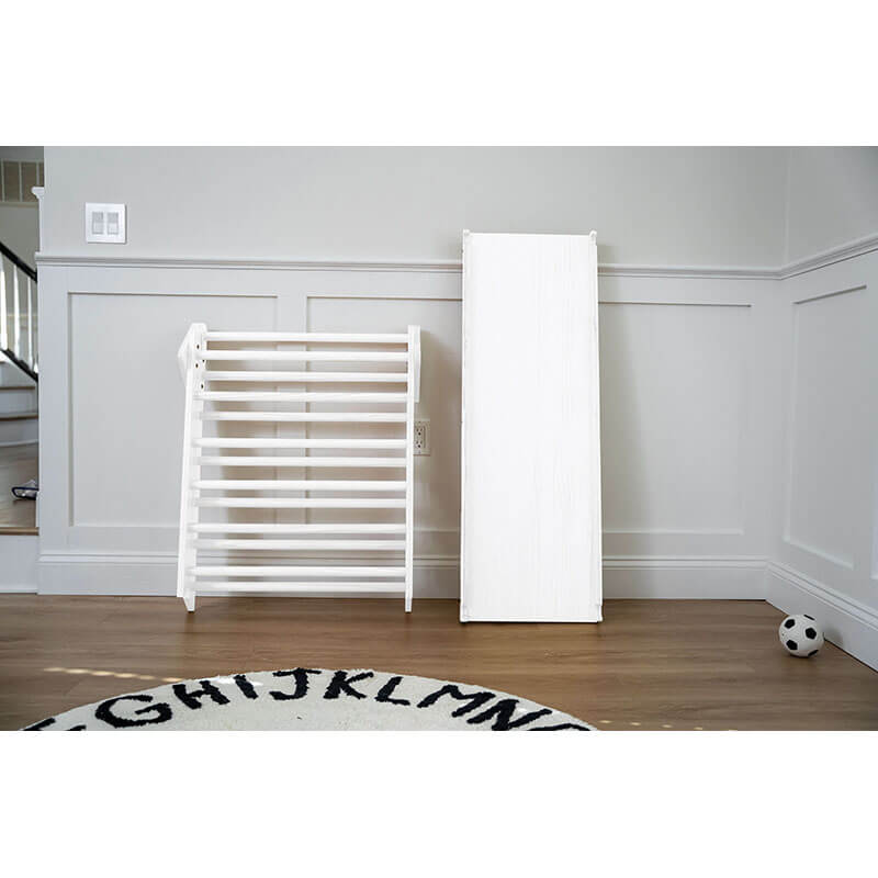 Hazel Pikler Triangle Slide Rocker Set White Parts Front View