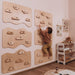 Home Climbing Wall 6 Set Natural Wood Toddler Climbing