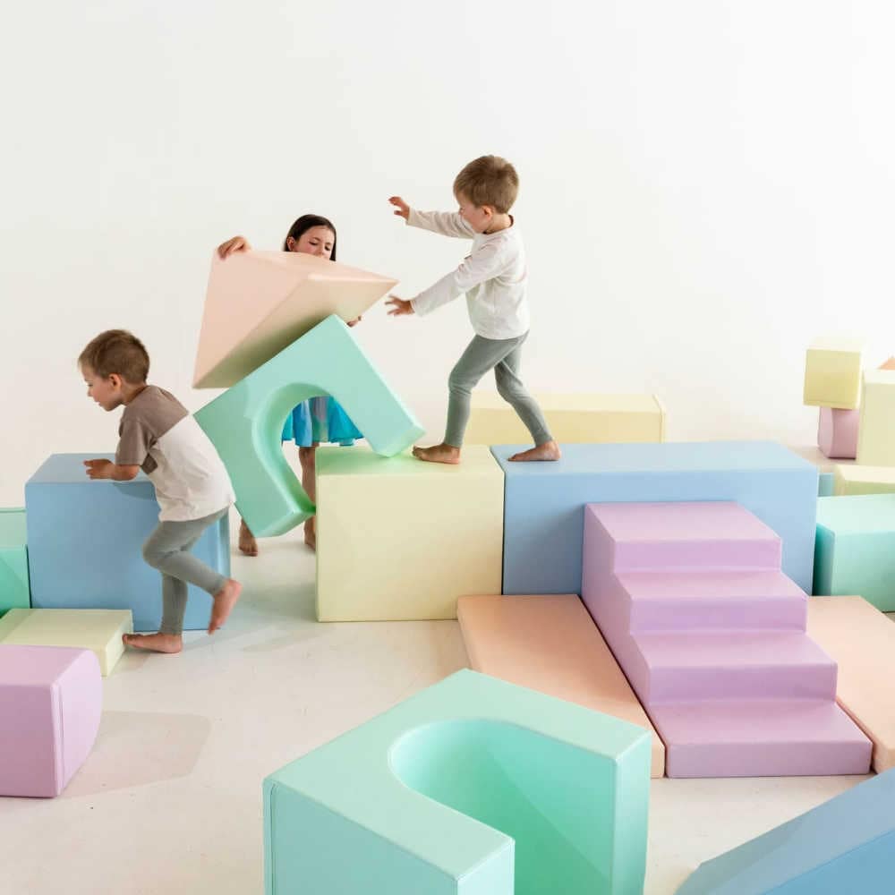 Iglu Soft Play Castle Pastel with kids playing