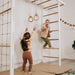 Indoor Monkey Bars White Swedish Ladder Bridge Little Kids Playing