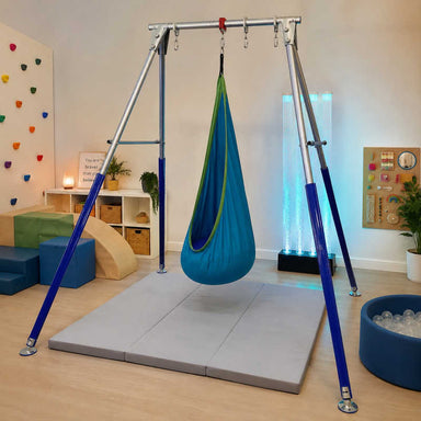 Indoor Single Swing Frame Package in a therapy room