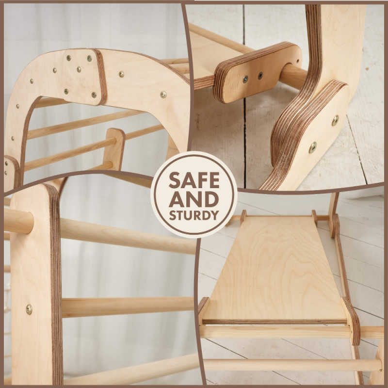 Indoor Wooden Playground for Children - 6in1 Playground up close
