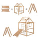 Indoor Wooden Playhouse with Triangle ladder, Slide Board and Swings
