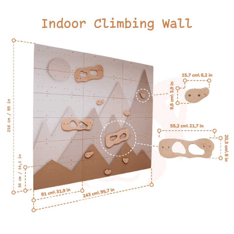 indoor climbing wall for kids dimensions