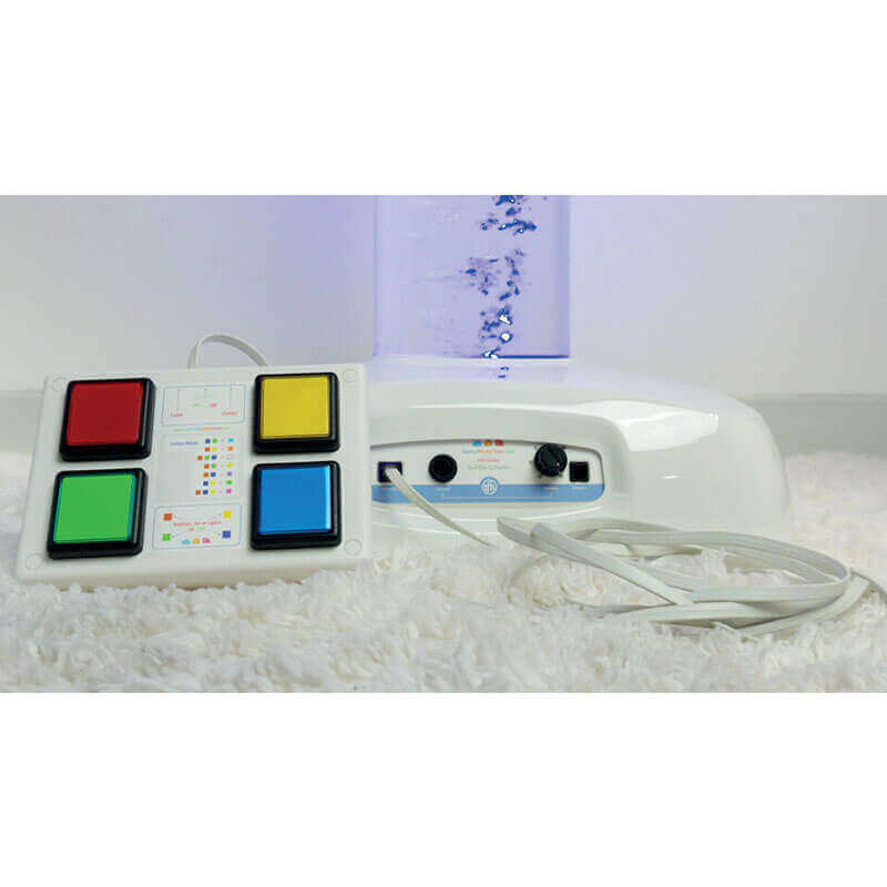 Interactive Bubble Tube Control Panel With Four Large Buttons