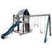 KIdwise Congo Monkey Play System #1 with Swing Beam Green And Sand Camo Tarp Front Left Side View