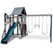 KIdwise Congo Monkey Play System #1 with Swing Beam Green And Sand Camo Tarp Front View