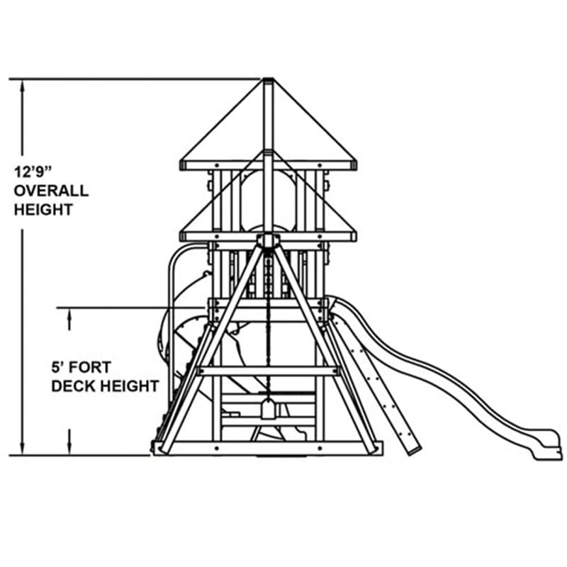 KIdwise Congo Monkey Play System #3 Side View Diagram