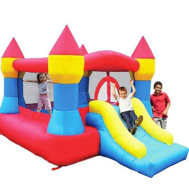 kid-wise-castle-bounce-and-slide-bounce-house-front-side-view-with-3-kids-playing