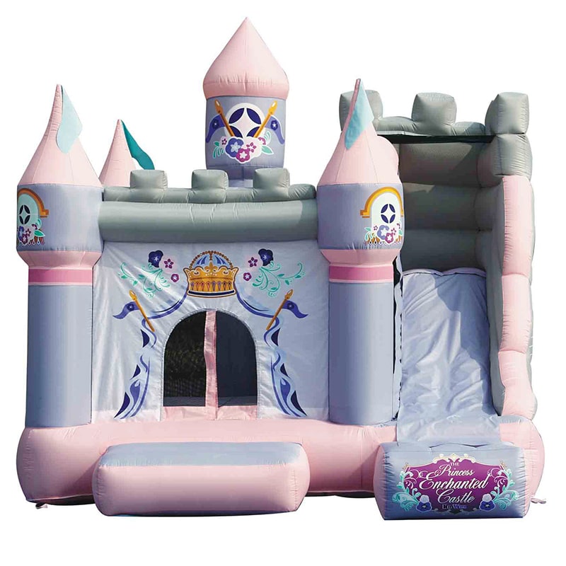 kid-wise-princess-enchanted-castle-with-slide-bounce-house-front-view