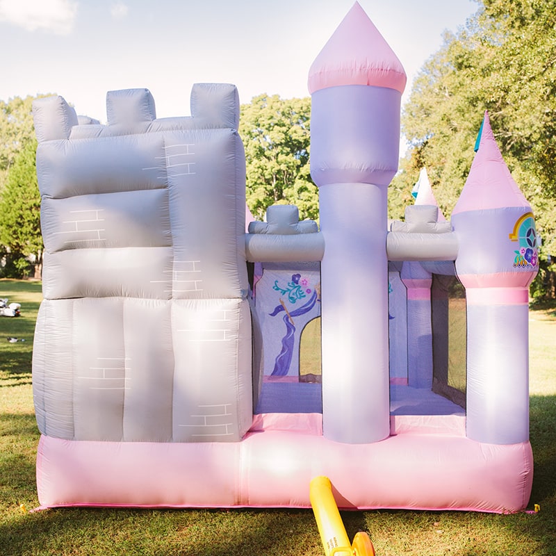 kid-wise-princess-enchanted-castle-with-slide-bounce-house-full-rear-view